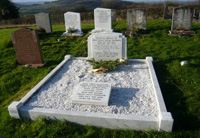 gravestone after spraying
