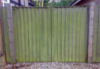 wooden fence before spraying